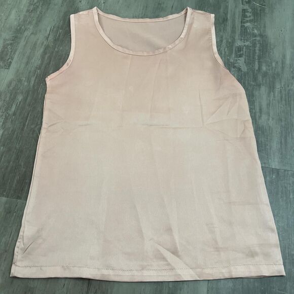 Satin Tank Top Blouse Pink Size Small - Picture 1 of 4